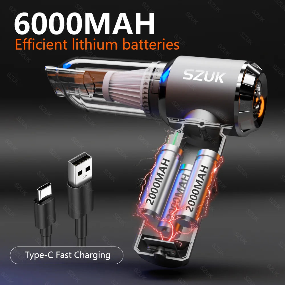 Mini Car Vacuum Cleaner Powerful Cleaning Machine Handheld for Car Portable Wireless Cleaner Home Appliance