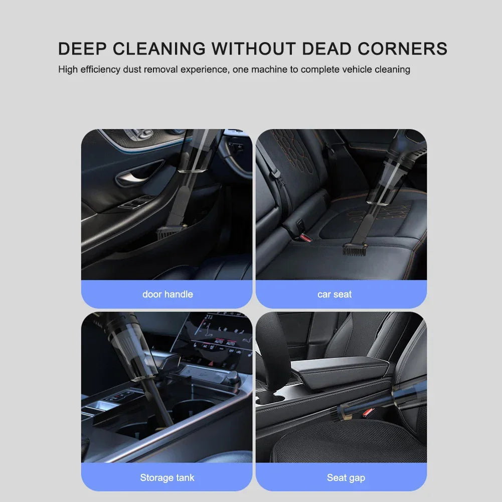 Portable Car Vacuum Cleaner USB Charging Handheld Cordless Vacuum Cleaner Powerful Suction For Auto/Home/Office/Hair