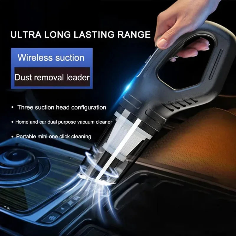 Portable Car Vacuum Cleaner USB Charging Handheld Cordless Vacuum Cleaner Powerful Suction For Auto/Home/Office/Hair