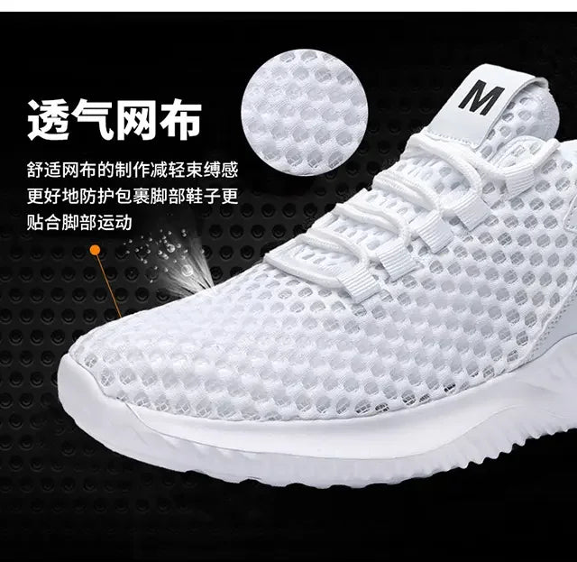 Mens Summer Shoes Breathable Lightweight Running Shoes for Male Plus Sport Walking Tennis Shoes Non Slip Cushion Sneakers