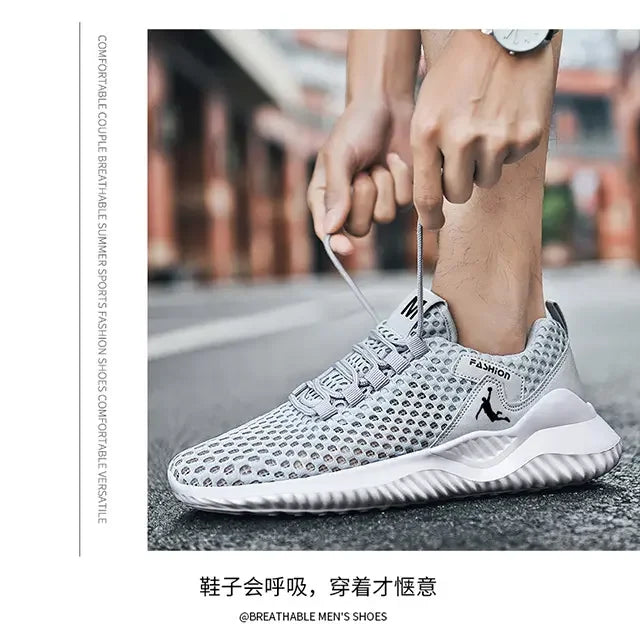 Mens Summer Shoes Breathable Lightweight Running Shoes for Male Plus Sport Walking Tennis Shoes Non Slip Cushion Sneakers